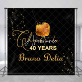 Aperturee - Aperturee Cheers To 40 Years Custom Name Anniversary Backdrop